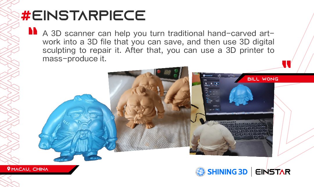 Einstar and EinScan-SE 3D scanner turn traditional handcraft into a 3D